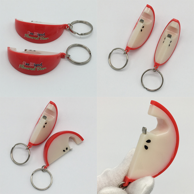 Watermelon shape beer bottle opener keychain