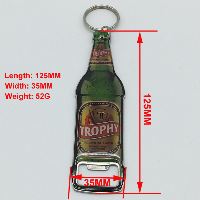 shaped bottle opener keychain