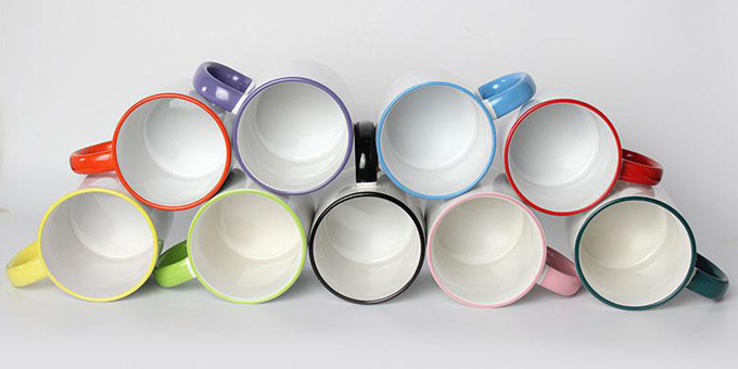 Colorful Rim and Handle Mug