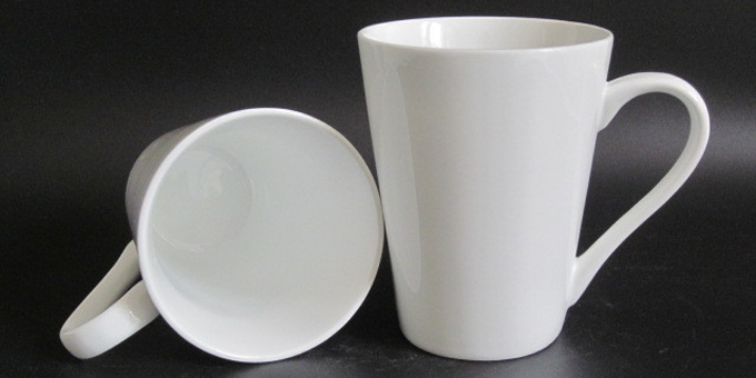 v shape ceramic mug